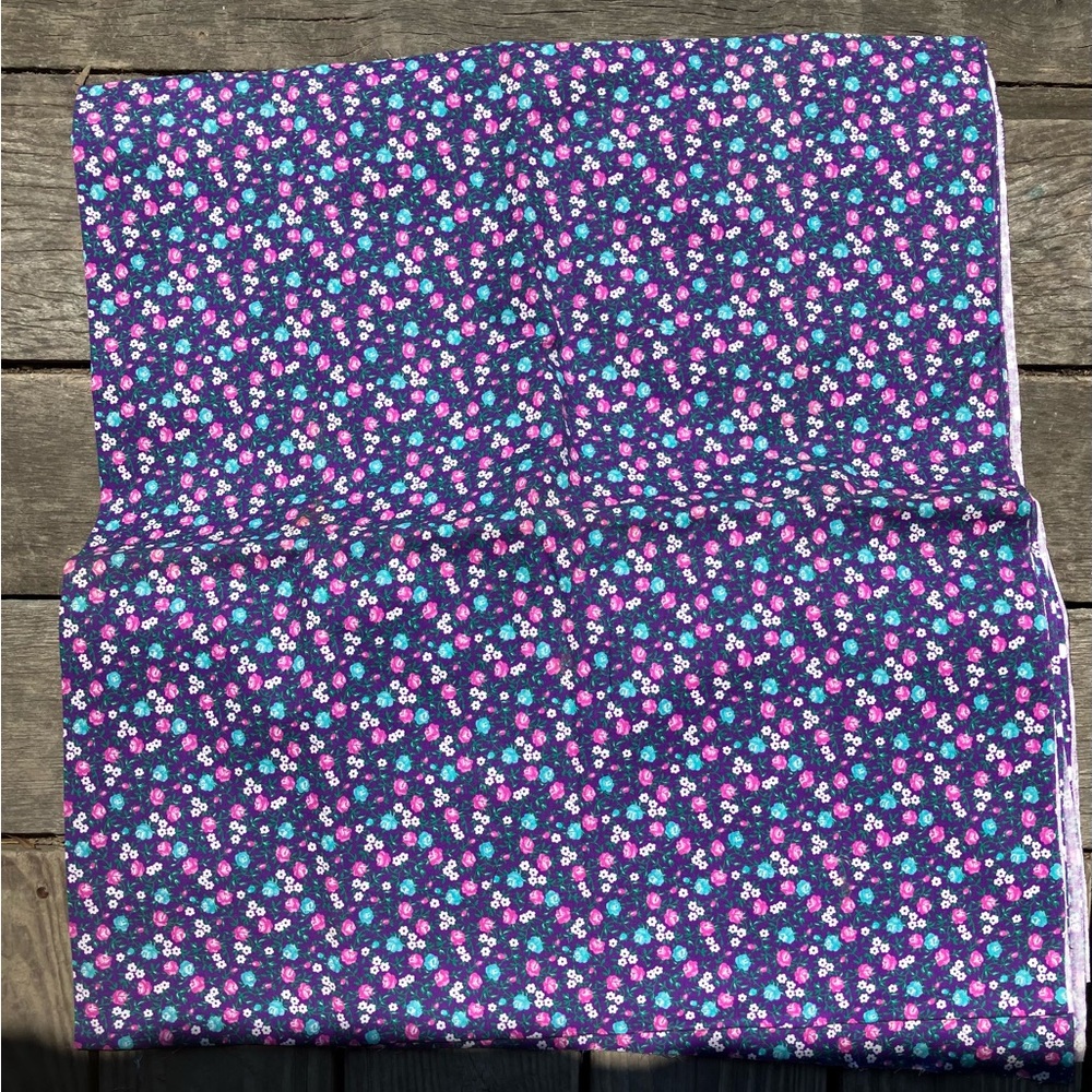 Vintage Purple Fabric with Flowers